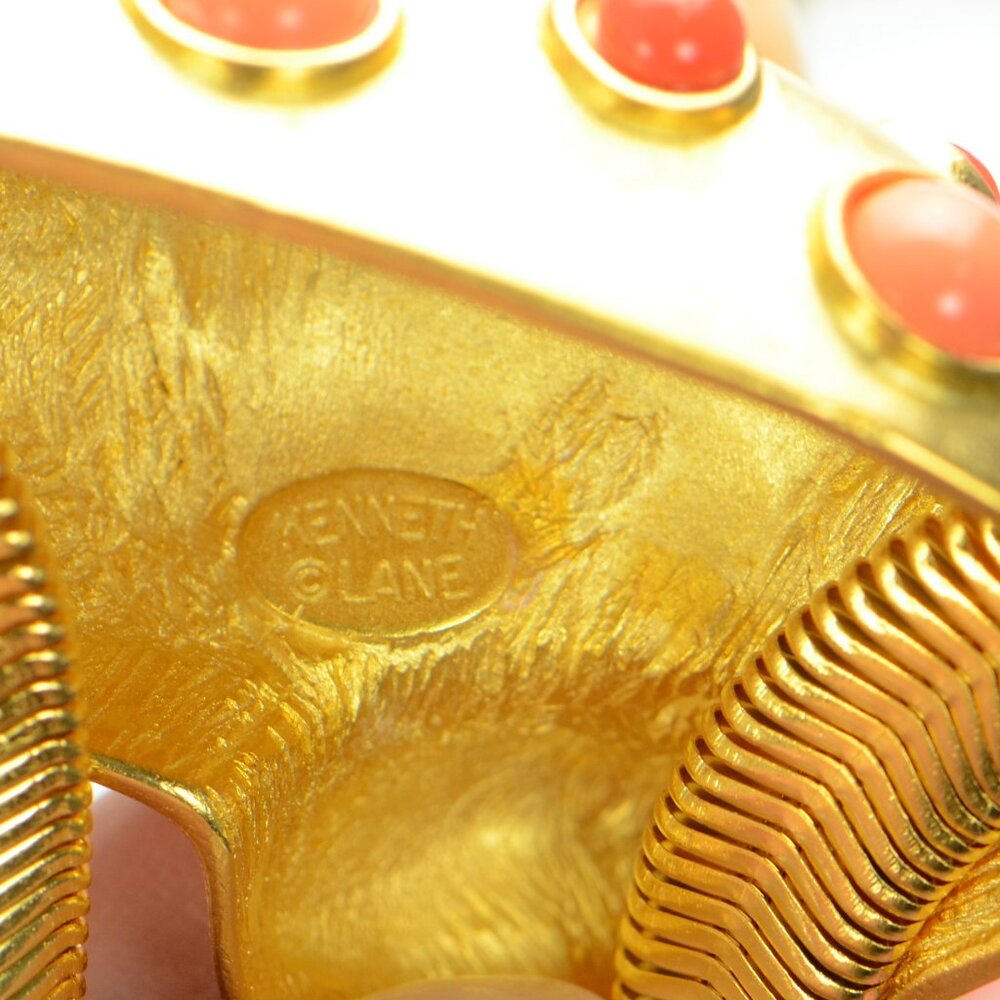 Vintage Kenneth Jay Lane Kjl Coral Cabochon Shell… - image 4